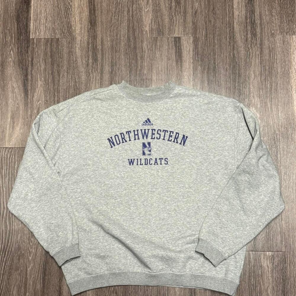 Vintage Grey Adidas Northwestern Wildcats Crewneck (3XL)